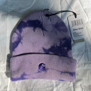 CARHARTT WIP VISTA TIE DYE BEANIE Razzmic & Soft Lavender